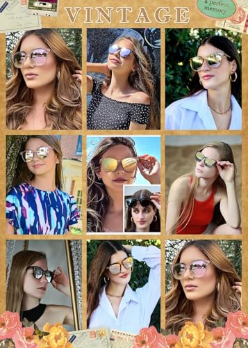 Image of 2 Packs Sunglasses for Women Polarized UV400 Protection Lens Big Frame Fashion Glasses Trendy Stylish Shade