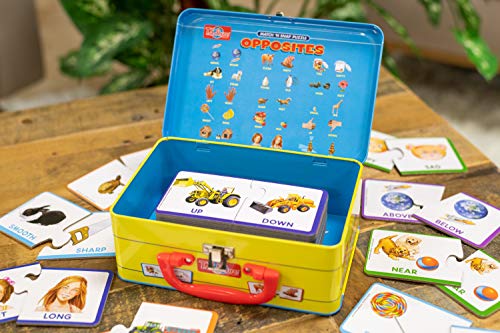 Image of TS Shure by Bendon Opposites 30-Piece Matching Puzzle with Tin Storage Case Pre-School Kindergarten Learning 51467 | Match 'n Snap Puzzle, Pre-School Kindergarten Early Learning Activity