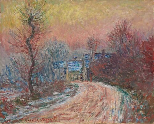 Toile Claude Monet Entrée à Giverny hiver pour créer une ambiance poétique au salon