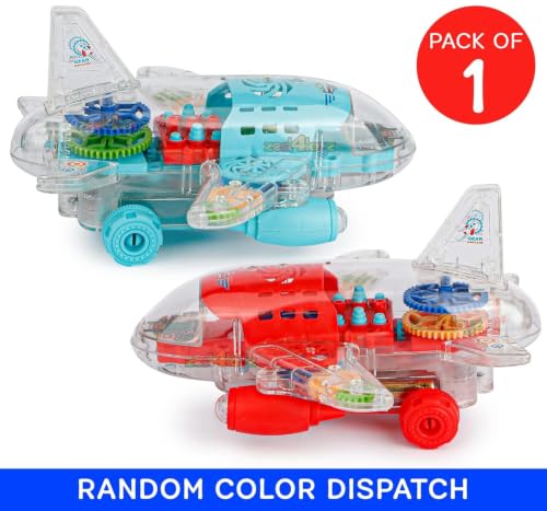 Image of Zest 4 Toyz Musical Aeroplane Toy for Kids with Lights & Sound Toy Bump & Go Action Gear Plane Toy Musical Toy for Kids Toys for Boys & Girls (Pack of 1) Battery Included