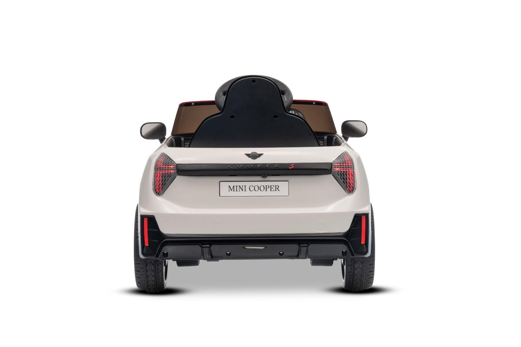 Elektrisches Kinderfahrzeug BMW Mini Cooper 12V, weiß, MP3-Player mit USB- und Bluetooth-Anschluss, 2,4-GHz-Fernbedienung, 2 x 25 W Motor, Lithium-Akku, LED-Lichter, ORIGINAL-Lizenz