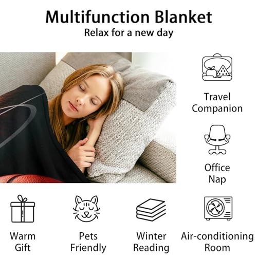 Mercuryelf Basketball Throw Blanket - Soft, Fuzzy & Warm - 30x40 Inches Small Blankets for Lap, Crib - Black Sports Throws Gift for Basketball Lovers