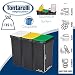 Tontarelli Set 3 Cubos de Reciclaje Touch&Lift 135 litros Color Negro con...
