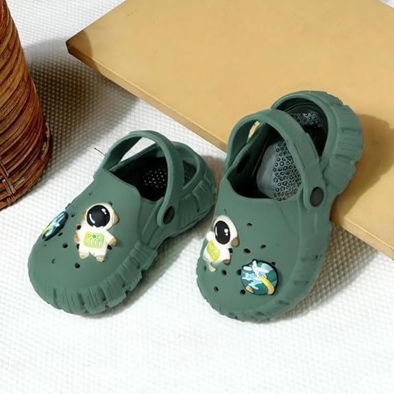 Image of Unisex Kids Clogs Soft Anti Skid Mules Sandals with Adjustable Back Strap Indoor & Outdoor Slipper for Boys & Girls Everyday Use Waterproof Jibbex Slides