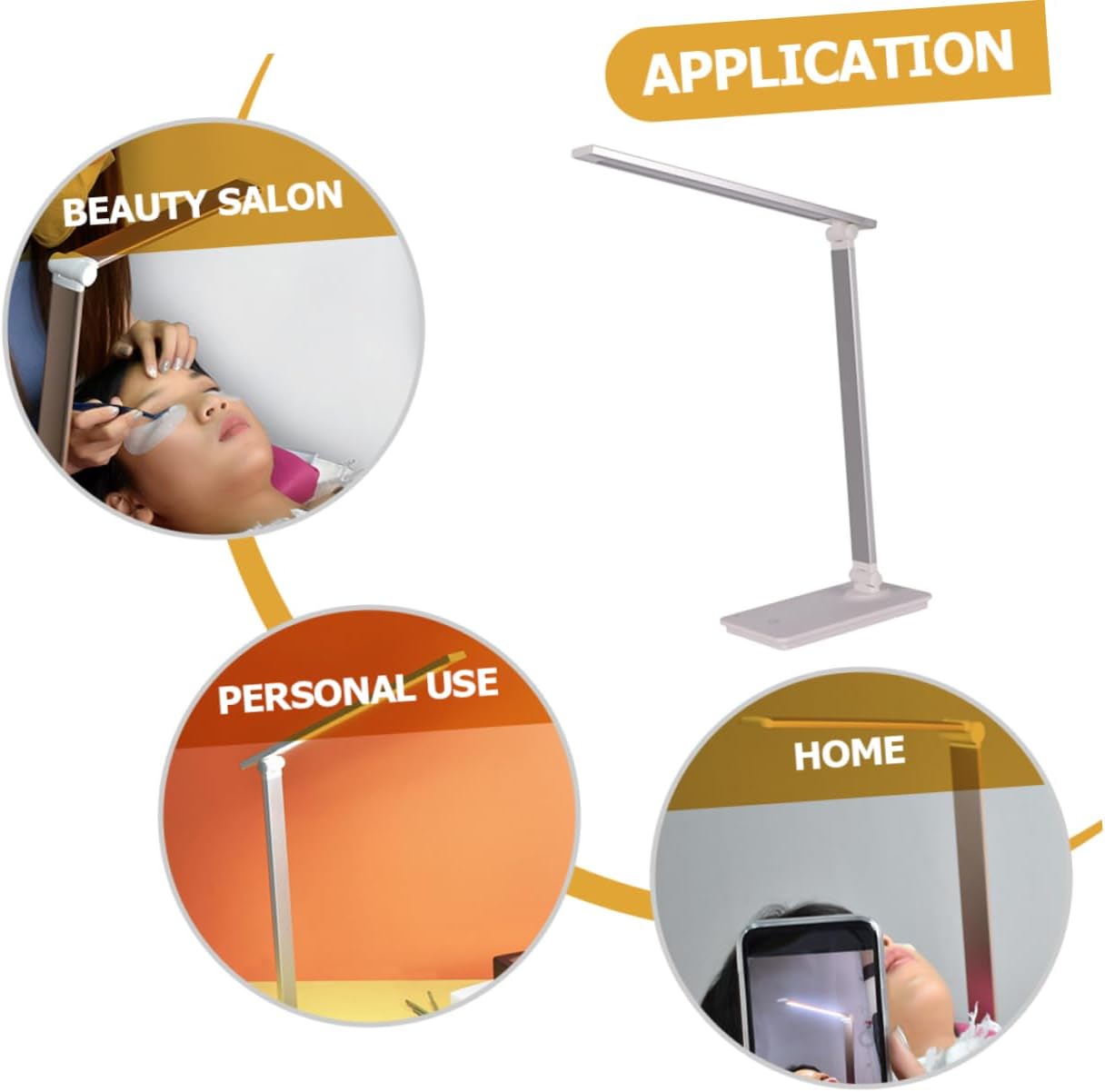 Lurrose LED Nail Lamp Foldable Desk Light for Manicure Eyelash Extensions Professional Beauty Salon Use Eye-Caring Design Rechargeable Versatile for Makeup Adjustable Brightness