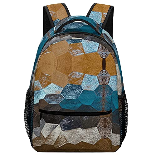 Mochila para niños con diseño de panal de abeja colorida y brillante para la escuela secundaria, mochilas de nailon para estudiantes a granel, hombro ajustable impermeable