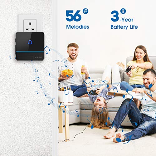 image for Wireless Door Bell, X-Sense Waterproof Doorbell Kit Operating at Over 