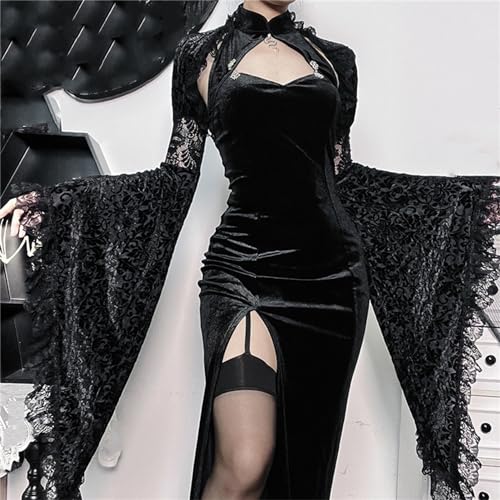 Image of TOMETO STAR Bolero Shrug Tops for Women Goth Flare Sleeve Shrugs
