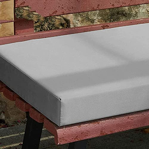 Cojín de banco de tamaño personalizado, cojín de asiento largo para silla oscilante, para exteriores, interiores, jardín, impermeable, antideslizante, para ventana (gris claro, 120 x 40 x 5 cm)