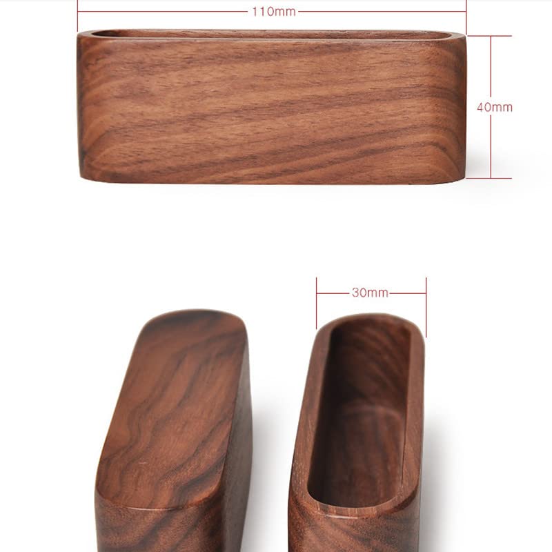 Rangement Cartes Professionnelles Boîte à Cartes De Visite En Bois Merisier | 4 Séparateurs Amovibles | 11,2x4,3x2,4 Pouces Organisateur Bureau Bois