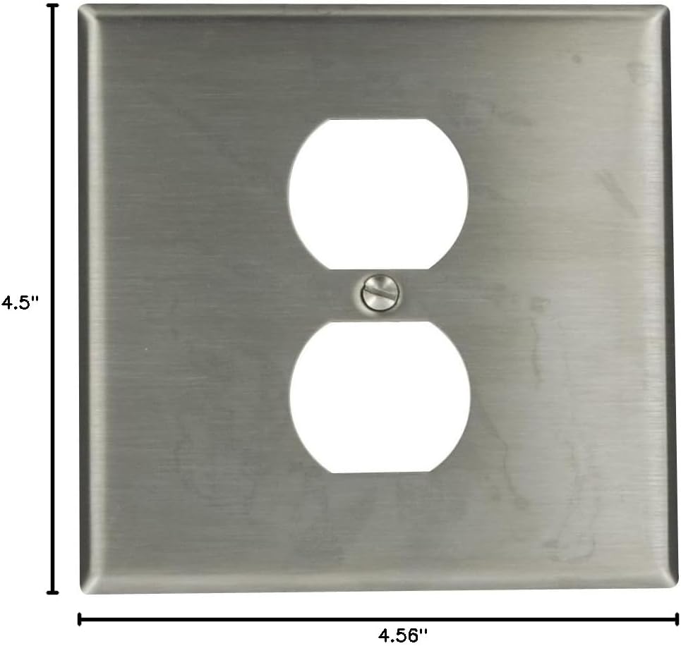 Leviton 2-Gang Wallplate, Non-Magnetic Stainless Steel, 84039-40