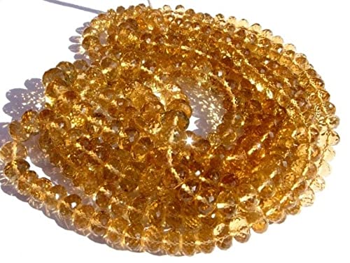 Quartz miel rondelles facettées 6.5-9mm pour création de bijoux de lithothérapie