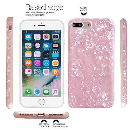 J.west Iphone 8 Plus Case/Iphone 7 Plus Case, Cute Ultra Thin [Tinfoil Series] Macaron Color Bling Lightweight Soft Tpu Case Cover For Iphone 7 Plus / 8 Plus (Pink) #TOP1