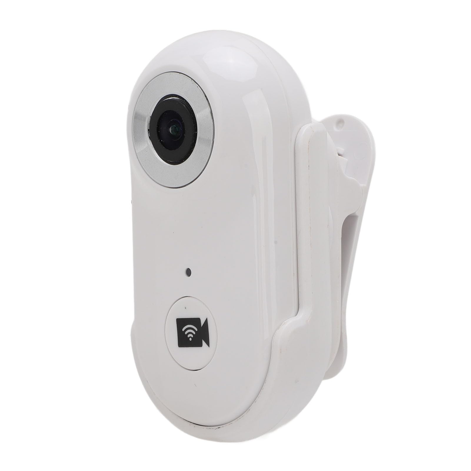 Kamera sportowa 1080P,kamera sportowa 2MP z tylnym klipsem,nagrywanie wideo,szeroki kąt 90 °,mini kamera ciała,kamera akcji małego psa kota(White)