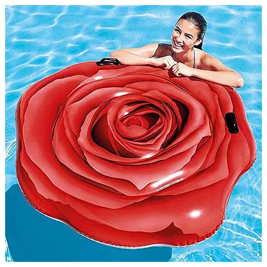 Materassino Isola Gonfiabile Stampa Rosa Rossa Pvc Mare Piscina 137 X 132 Cm