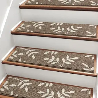 Carpet Stair Treads, Non-Slip Indoor Stair Runners, Set of 15, Brown