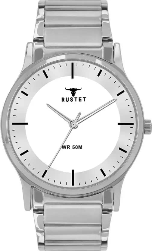 RUSTET Luxury Style 3D Cut Dial Leather Strap Analog Wrist Watch WP106 Series for Men & Boy (SLV-SS) (B0C5MYRX62) Amazon Price History, Amazon Price Tracker