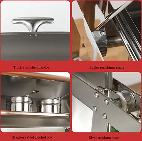 HSBAIS Speisenwärmer Buffetwärmer, 9 Qt Rechteckig Wärmebehälter Edelstahl Chafing Dish mit Deckel für Buffets, Caterer… – Bild 3