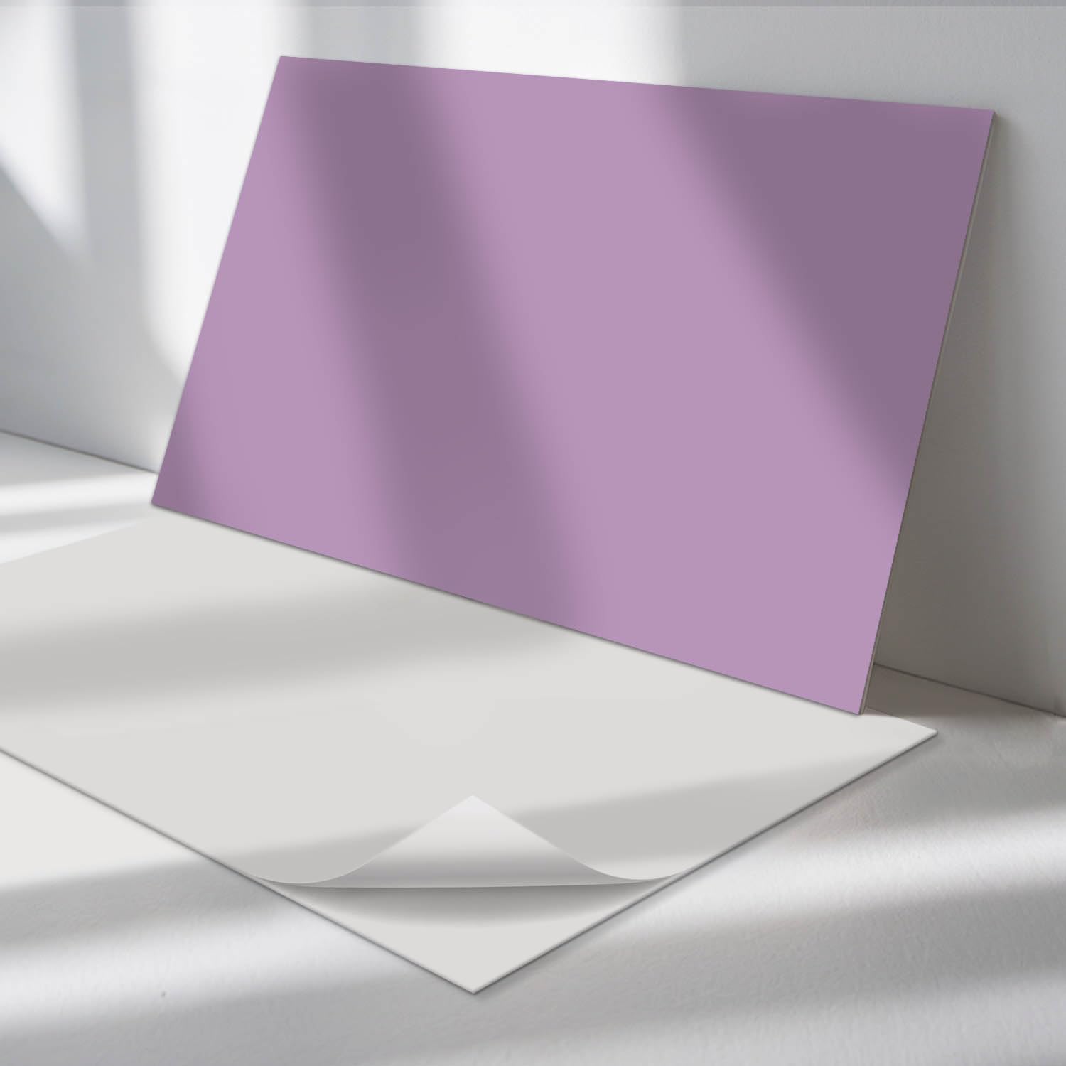 Panneaux autocollants PVC 60x30 cm violet clair pour rénovation murale