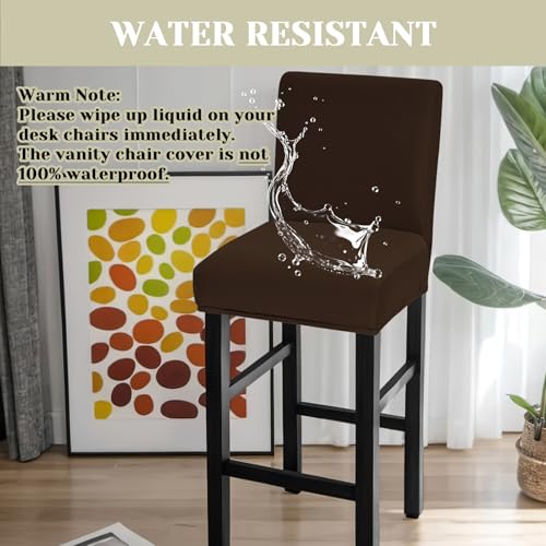 Image of Bar Stool Covers Counter Chair Slipcovers Set of 4,Dark Coffee | Stretch Barstool Seat Covers,Washable Removable Pub Tall Stool Slipcover,Bar Chair Cover for Kitchen Dining Room Cafe