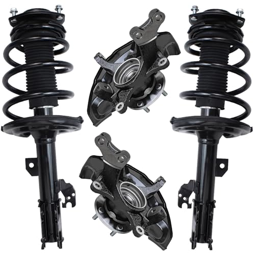 Image of Detroit Axle - Front Steering Knuckles & Wheel Hub Bearings Struts with Coil Springs Replacement for 2006-2011 Toyota Avalon - 4pc Set