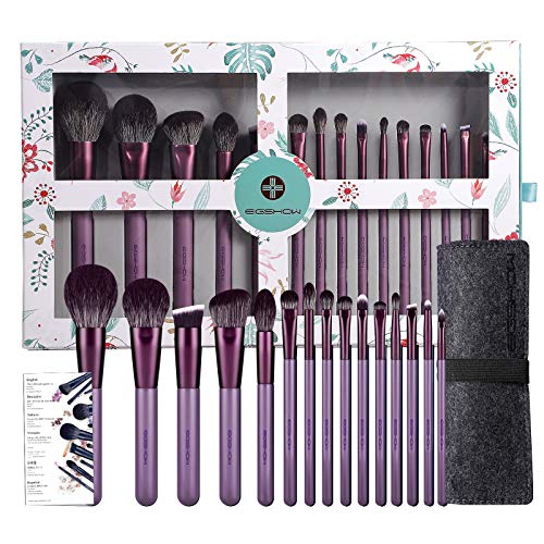 Makeup Brush Set, EIGSHOW Professional Makeup Brushes Kit Foundation Powder Concealers Eye Shadows Makeup 15 Piece for Eye Face Liquid Cream Cosmetics Brushes Kit (GIFT PURPLE)