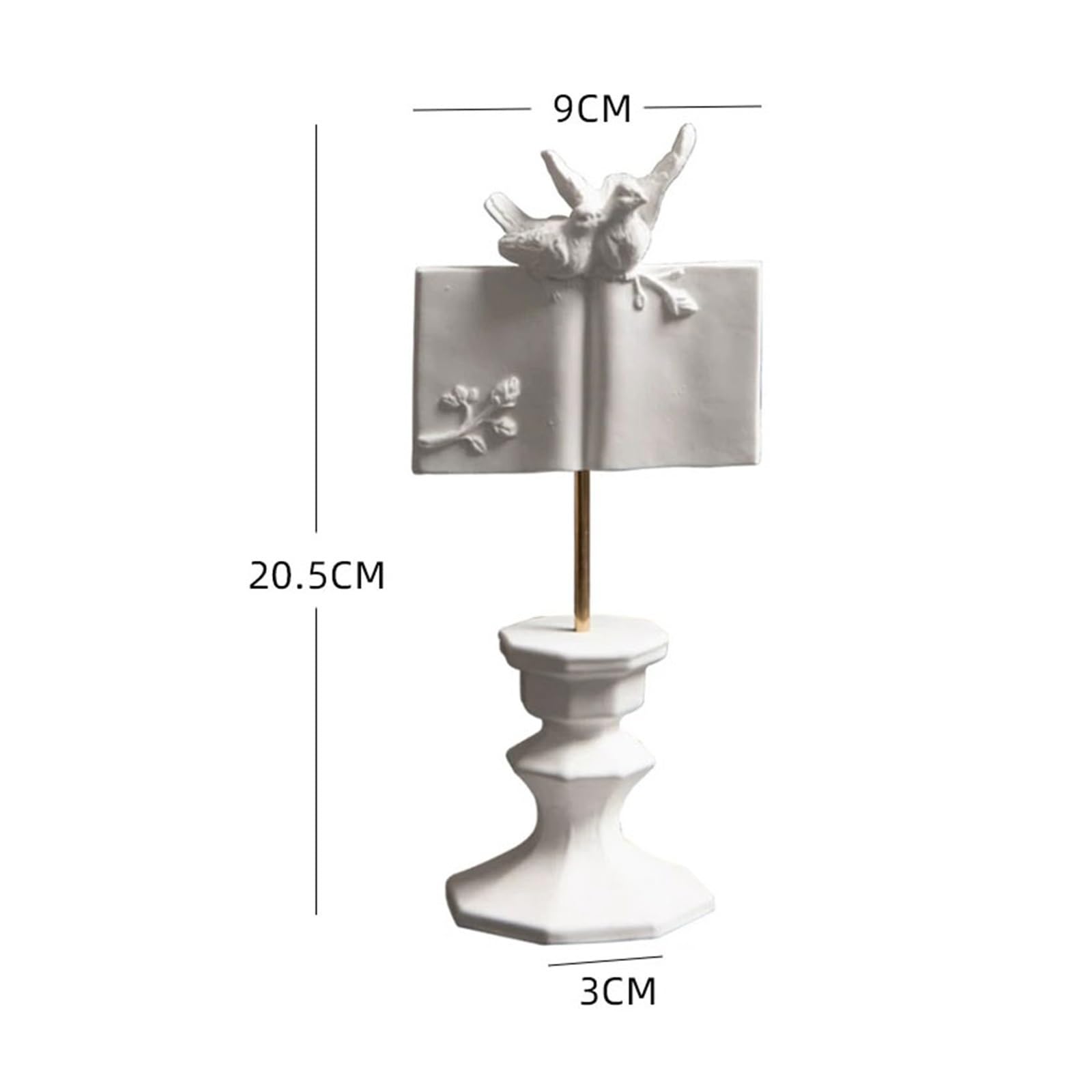 Stand di gioielli Vintage Bird Book Shape Gypsum Metal Earring Holder