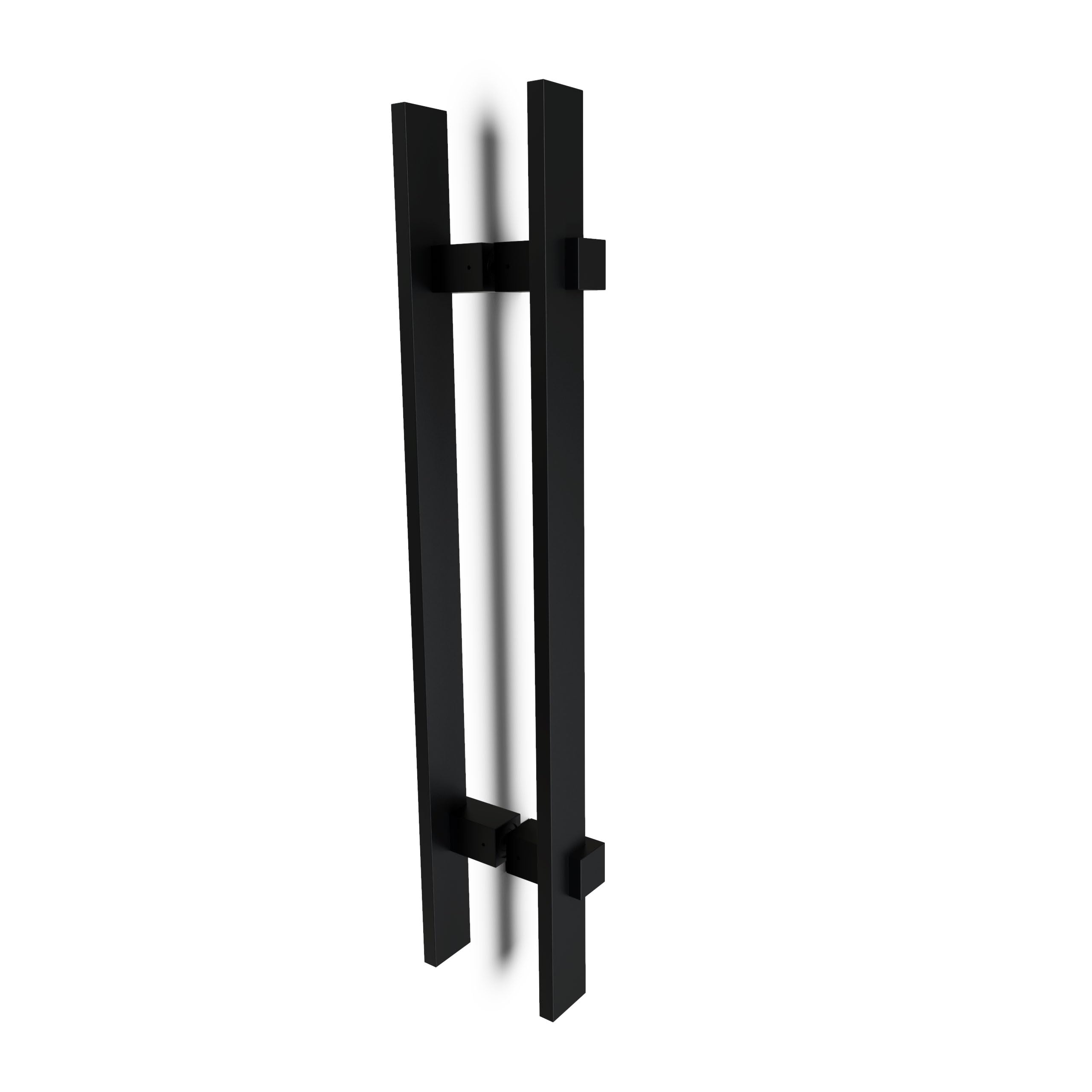 Oppali Black Stainless Steel Square Rectangle Entrance Door Pull Handle Art.580 | Rectangle T-Bar | 40cm Total Length