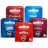 Lavazza A Modo Mio, Mix di Capsule Qualità Rossa, Crema e Gusto, Dek Cremoso, Passionale e Intenso, 180 Capsule Caffè, 5 Confezioni da 36 Capsule