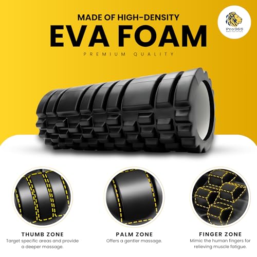Image of PRO365 Exercise Roller & Waterproof Gym Bag Combo | High-Density Deep Tissue Massage Roller for Muscle Recovery | Spacious Latherette Duffle Bag with Adjustable Strap