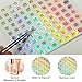 C12rtive 2 Sets Number Stickers, Self-Adhesive Round Office Labels, Waterproof Round Stickers for Organizing Nail Polish Bottle/Nail Swatch Sticks/Lipstick