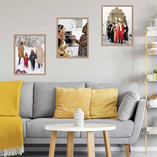 Image of JCJMY 20x27 Picture Frame for Puzzles Poster Photo Picture, Horizontal and Vertical Formats for Wall Hanging, 20 x 27 Wall Gallery Poster Photo Puzzles Frame for 20 by 27 Photos Posters, Rustic Brown