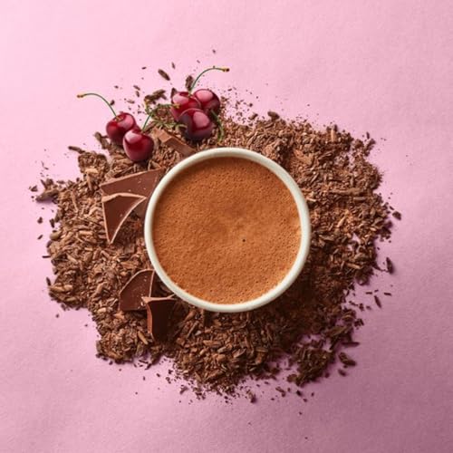 Image of Hotel Chocolat Black Forest Gateau Hot Chocolate Mix - Rich Chocolate and Cherry Drinking Chocolate with Real Chocolate Flakes, 10 Servings, Gourmet Cocoa