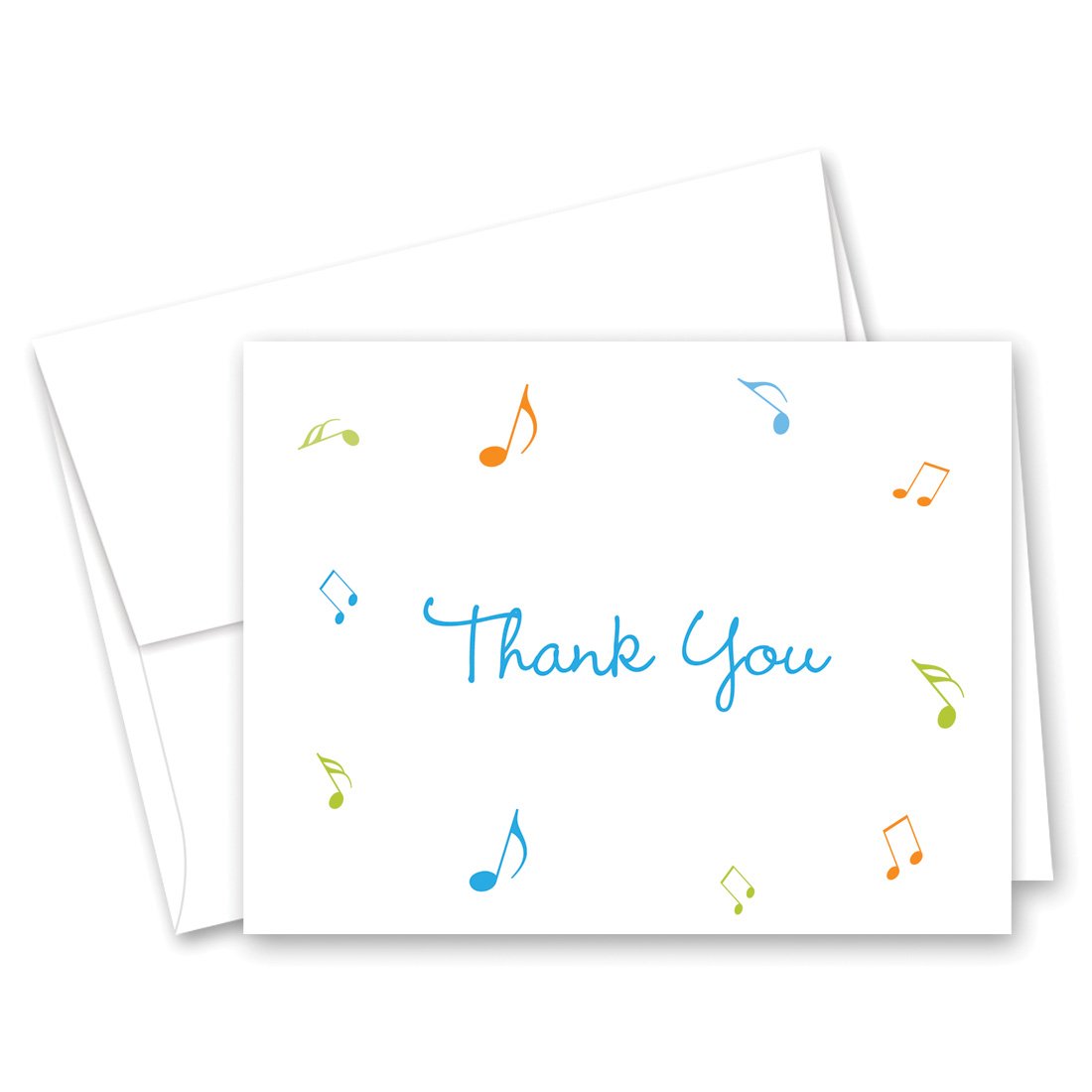 Amazon.com : MyExpression.com 50 Music Notes Thank You Cards (Blue