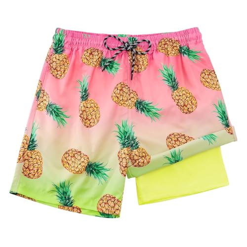 Image of Cozople Boys Swim Trunks Compression Liner Swim Shorts Quick Dry Bathing Suit with Boxer Brief Swimwear 2-20T