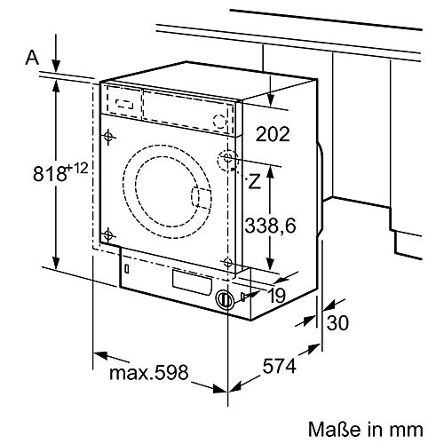 Siemens WI14W443 Einbau-Waschmaschine iQ700, Frontlader mit 8kg Fassungsvermögen, 1400 UpM, speedPack L, LED-Display, timeLight, Weiß, 60cm – Bild 4
