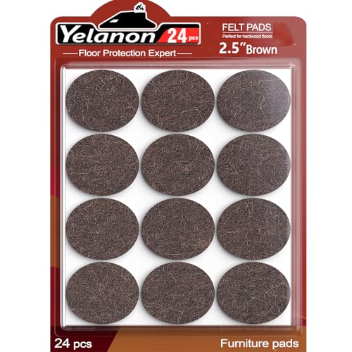 Yelanon Felt Furniture Pads for Hardwood Floors -24 Pcs