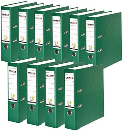 Falken 10x PP-Color segregator biurowy z tworzywa sztucznego A4 szeroki 8 cm biały. Wyprodukowano w Niemczech. Segregator Wegański Vegan Segregator szczelinowy Segregator z mechanizmem