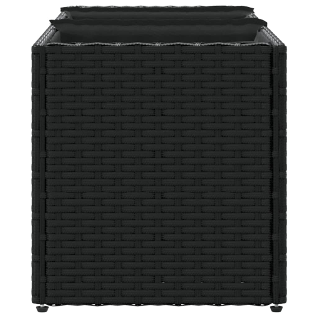 vidaXL Donice ogrodowe z 3 wkładami, 2 szt., czarne, 105x30x32 cm