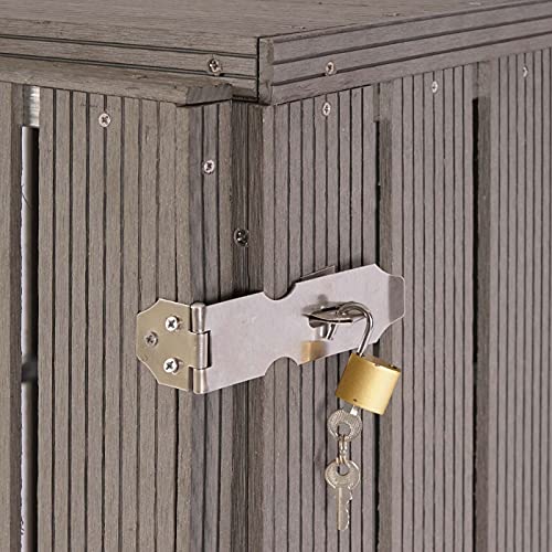 Mendler 1er WPC-Mülltonnenverkleidung HWC-J28, Mülltonnenbox, Metall Holzoptik, erweiterbar 240l - grau – Bild 7