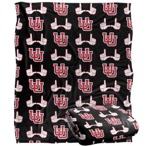 University of Utah Blanket, 60"x80" Logo Pattern Silky Touch Super Soft Throw Blanket