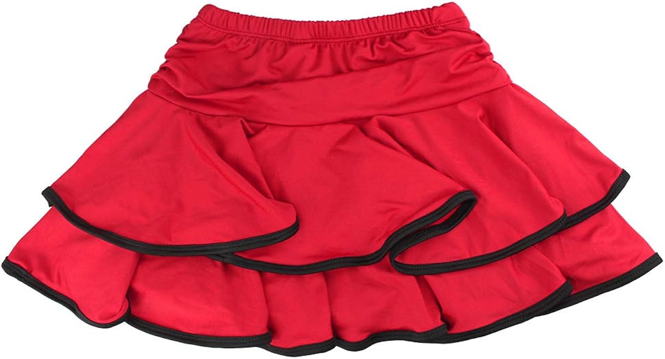 Daydance Girl's Dance Skirt Latin Ballroom Samba Tango Practice Dress with Boy Shorts 7 Colors : Clothing, Shoes & Jewelry