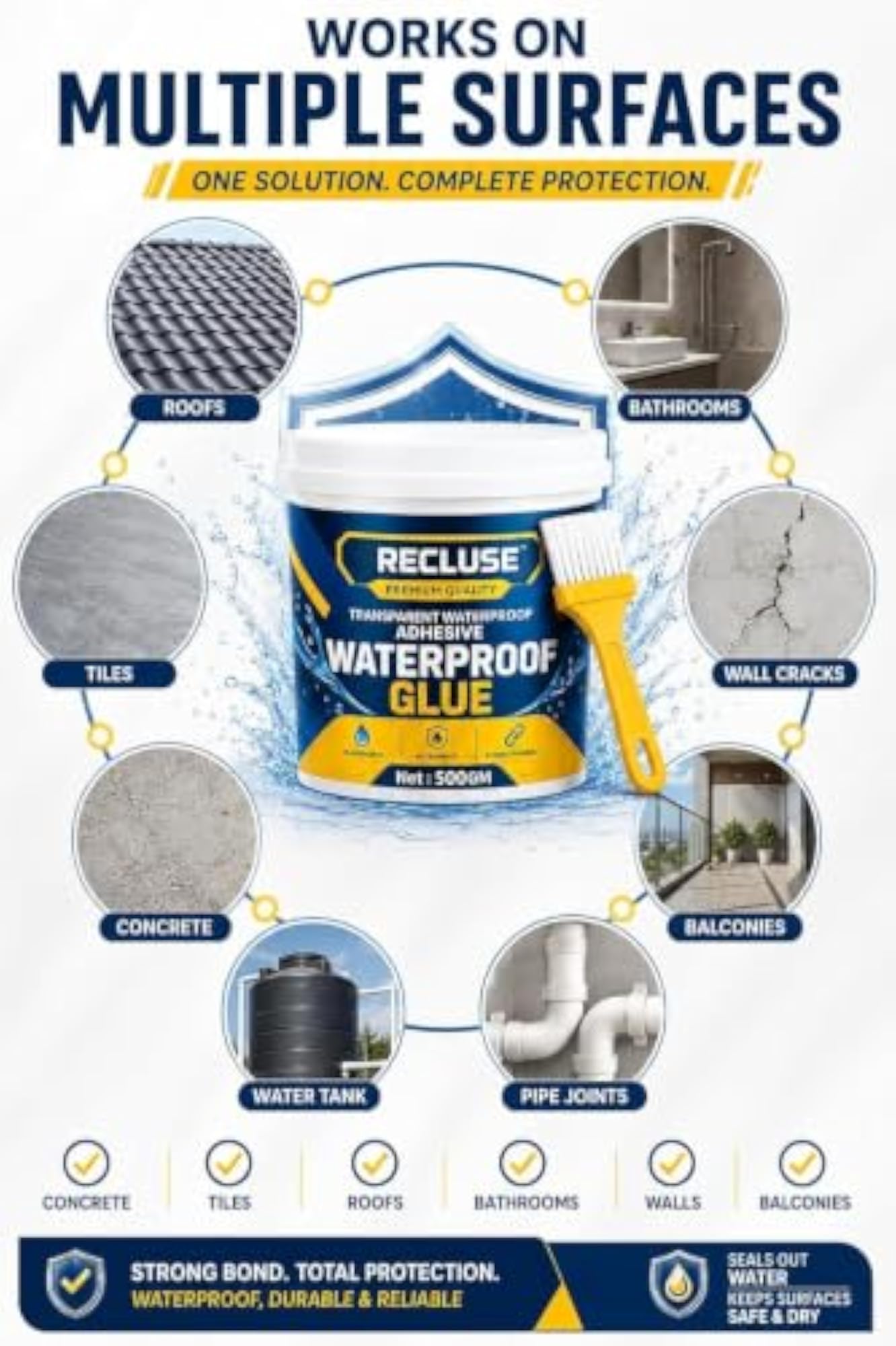 Waterproof Glue 500GM Heavy Duty Leak Proof Adhesive