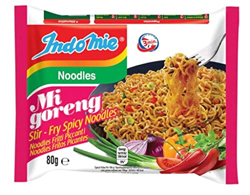 SPICEHUB Indomie Noodles Hot And Spicy Mi Goreng 80g - pacote de 40 massas instantâneas