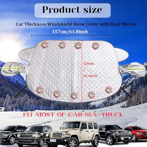 image for Pincuttee Car Windshield Snow Ice Cover,Magnetic Windshield Cover for 