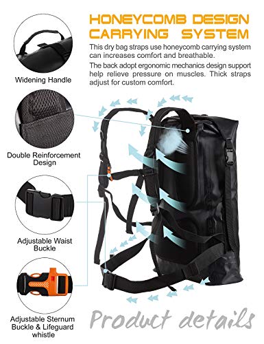 Idrybag Waterproof Backpack Dry Bag 20L/30L/40L, Floating Dry Backpack Waterproof For Men, Dry Sack Waterproof Bag For Backpacking Kayak #TOP1