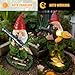 Large Garden Gnome Statue with Guns, Solar Military Army Soldier Guardian Hunter Gnome Garden Decoration Figurine Lights Porch Decor Valentine's Day Men Gift Scale War Combat Guards Patriotic Dwarves