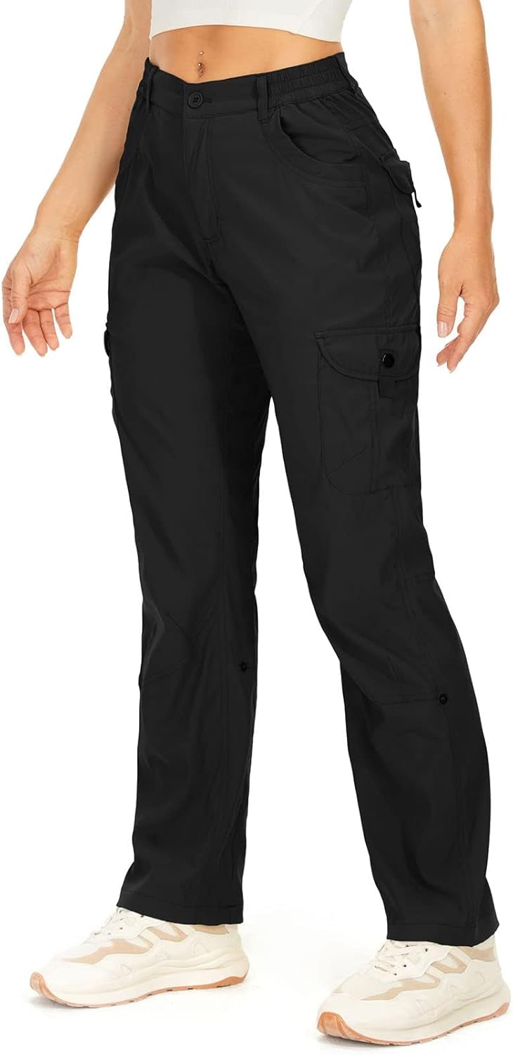 Toomett Women's Hiking Cargo Pants Convertible Quick Dry UPF50+ Waterproof Capri Fishing Safari Travel Pants