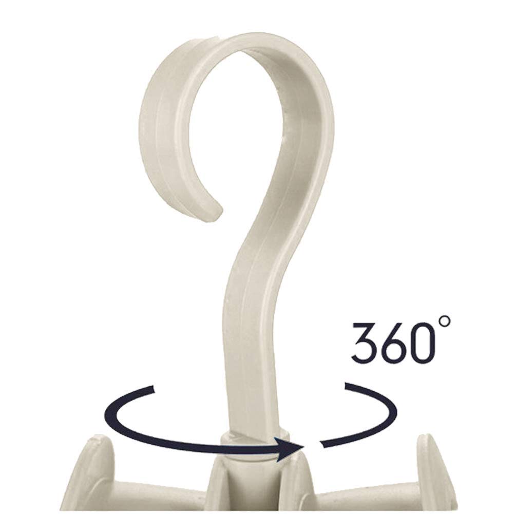 KolorFish Rotating Handbag Hanger Rack Closet Storage Organizer Hooks for Ladies Bag Belt Tie Scarf (Pack of 4) Cream 1