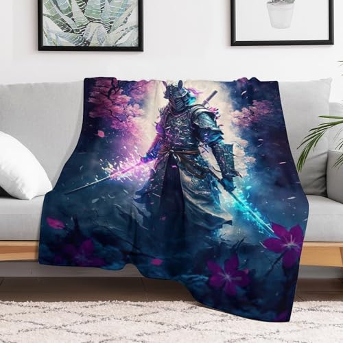 Manta suave de samurai japonés de 180 x 200 cm contra el frío del sofá 3